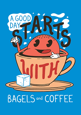 Funny bagles and coffee