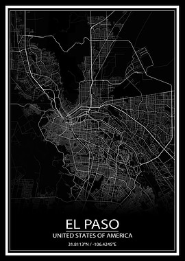 El Paso Black Map