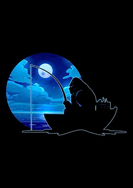 Bigfoot Fishing Funny Sasq