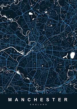 MANCHESTER Map England UK