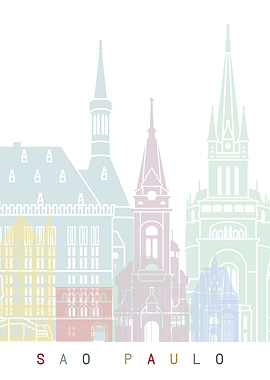 Sao Paulo skyline poster