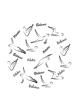 Pilates Poses in a circle