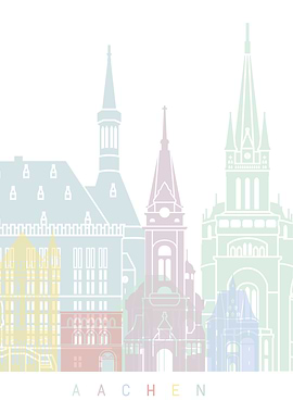 Aachen skyline poster
