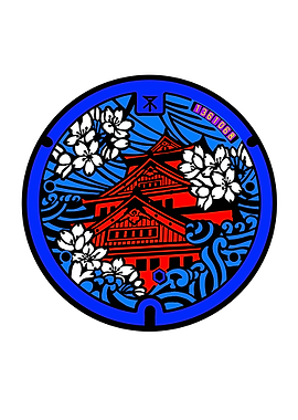 Osaka Castle manhole cover