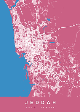 JEDDAH Map Saudi Arabia