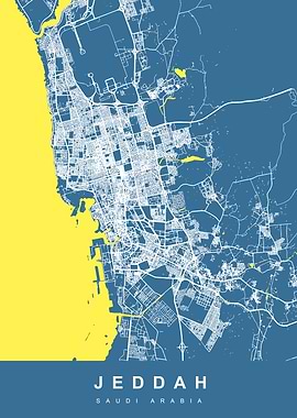 JEDDAH Map Saudi Arabia