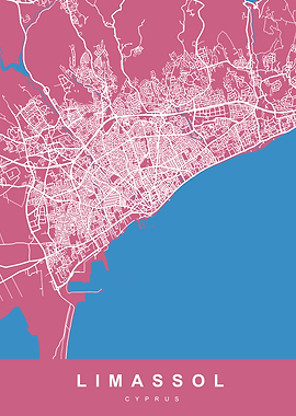 LIMASSOL City Map Cyprus