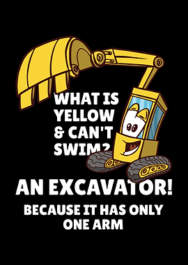 Swimming Excavator Dad Pun