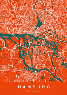 HAMBURG City Map Germany