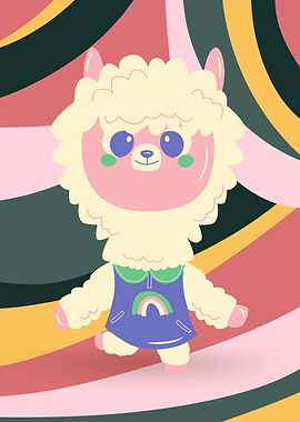 Cute Abstract Lama