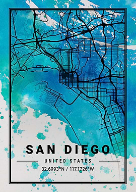 San Diego Antlia Watercolo