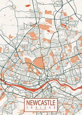 Newcastle Map Bohemian
