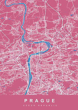 PRAGUE Map Czech Republic