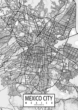 Mexico City Map Light