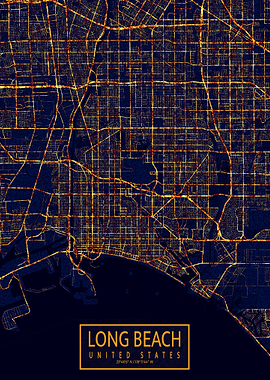 Long Beach City At Night