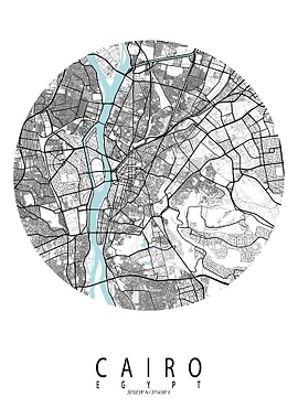 Cairo City Map Circle