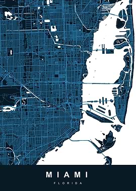 MIAMI Map FLORIDA USA