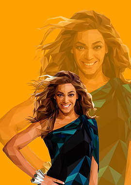 Beyonce in low poly art