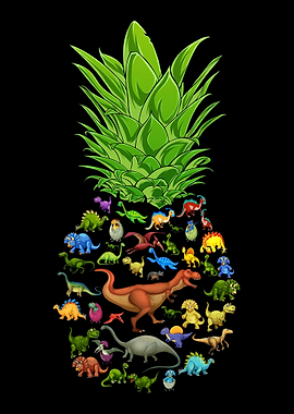 Hawaii Pineapple Dinosaurs