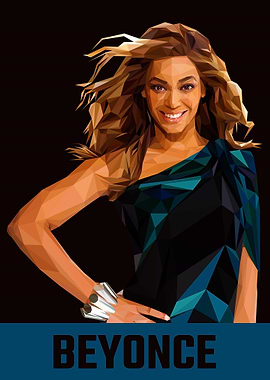 Beyonce in lowpoly art