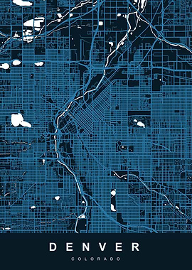 DENVER Map COLORADO USA