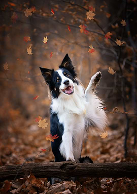 Dog, Border Collie, forest