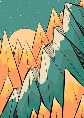 Autumn yellow forest land