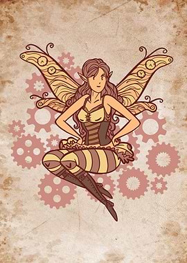 Steampunk butterfly fairy