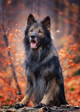 German Shepherd, autumn