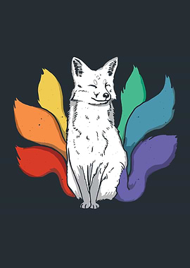 Lgbt cute fox rainbow