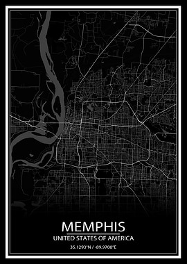 Memphis Black Map