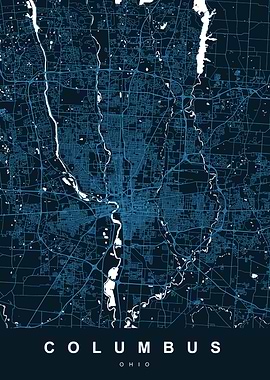 COLUMBUS Map OHIO USA