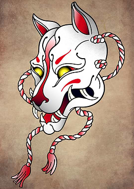 kitsune japan mask