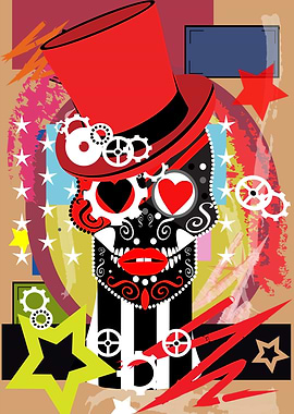 Steampunk skull icon with