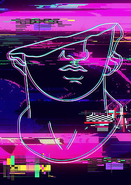 Vaporwave Greek Statue 6