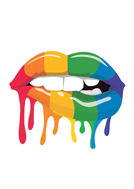 LGBT rainbow wet lips
