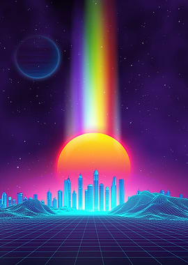 The glow of modern city