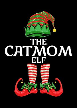 Christmas Cat Mom Elf Moth