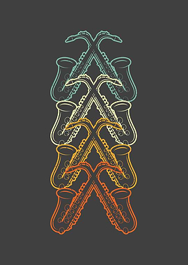 Saxophonist Gift Retro