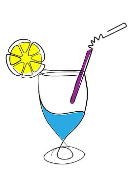 Drink orange one line draw