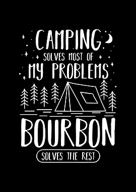 Camping Bourbon Funny