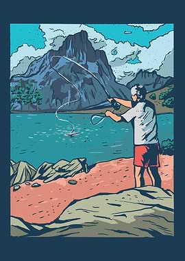 Fisher man oil painting