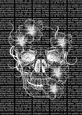 Dark Academia Skull Flower
