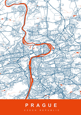 PRAGUE Map CZECH REPUBLIC