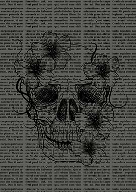 Dark Academia Skull Flower