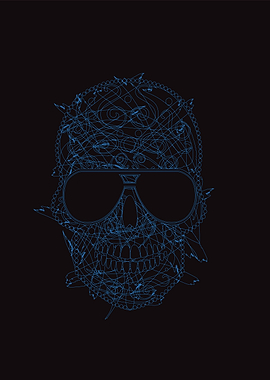 Neon skull x rays with sun