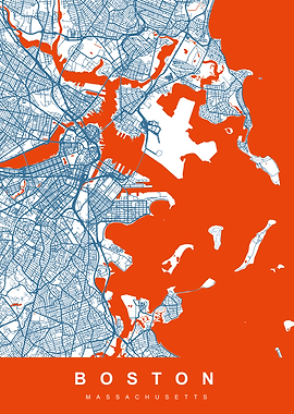 BOSTON Map MASSACHUSETTS