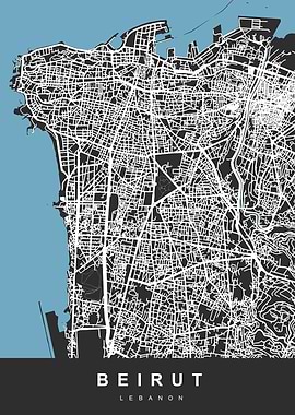 BEIRUT City Map LEBANON