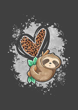Sloth Leopard Heart Gift