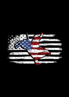 Bull Riding USA Flag